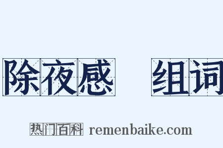 除夜感懹组词是什么意思的图片